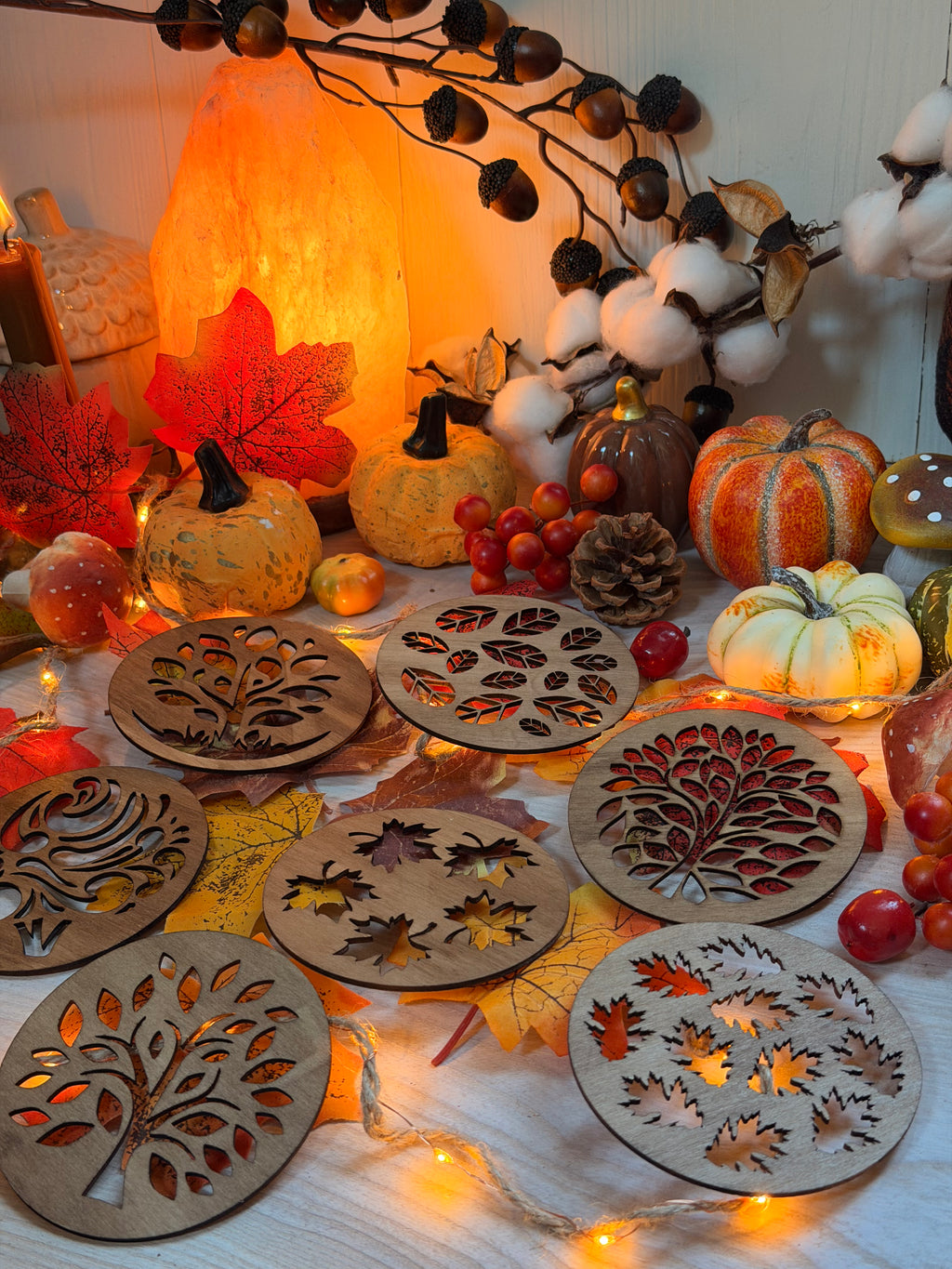 Dessous de verre ajourés "Feuillage D'Automne"