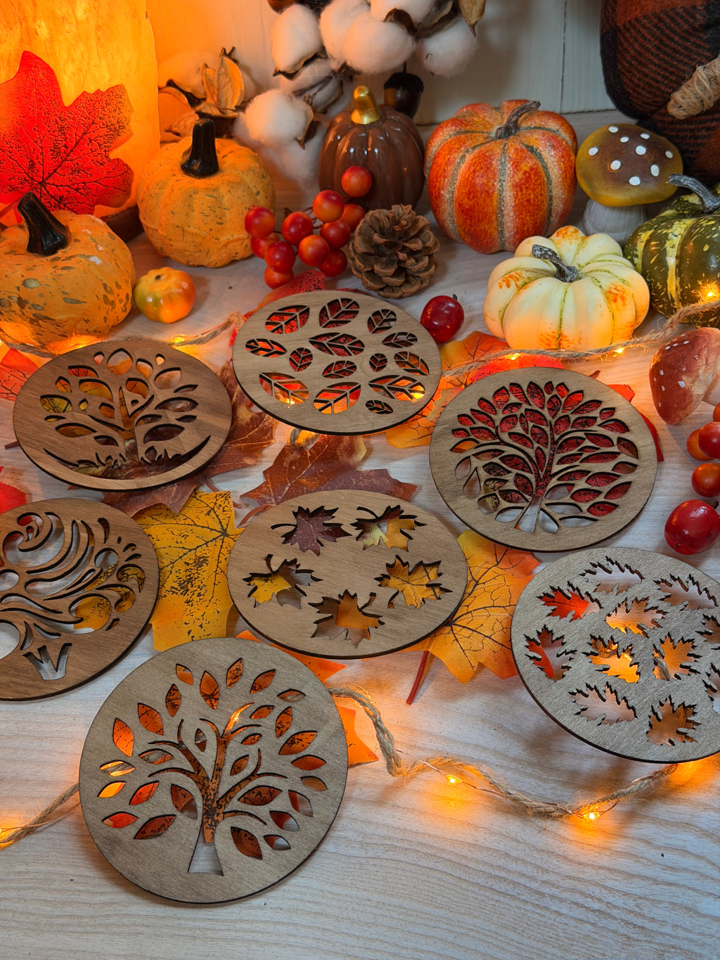 Dessous de verre ajourés "Feuillage D'Automne"