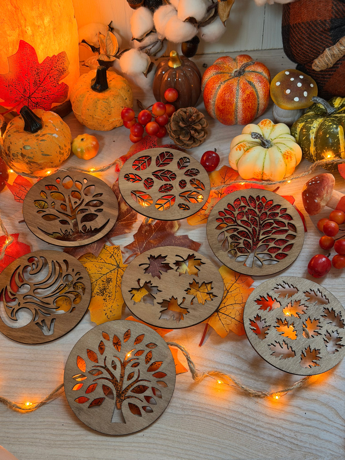 Dessous de verre ajourés "Feuillage D'Automne"