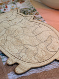 Puzzle Chat en Bois de Tilleul Gravé - Casse-tête Kawaii Décoratif 30 Pièces
