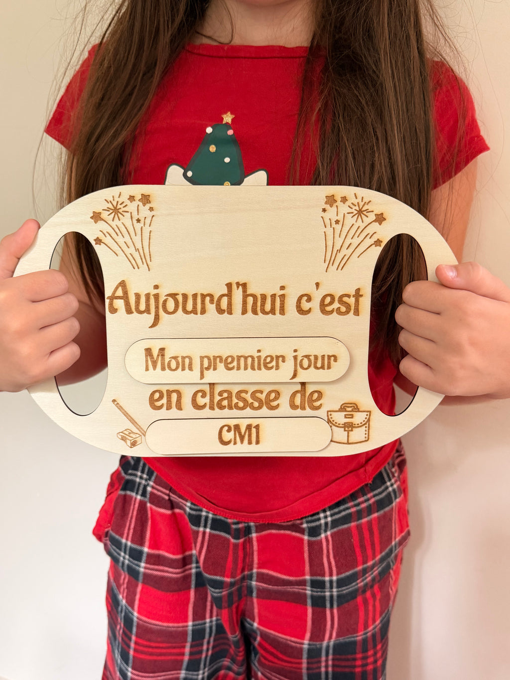 Panneau Rentrée & Fin d'Année Scolaire Réutilisable – Pancarte En Bois Évolutive