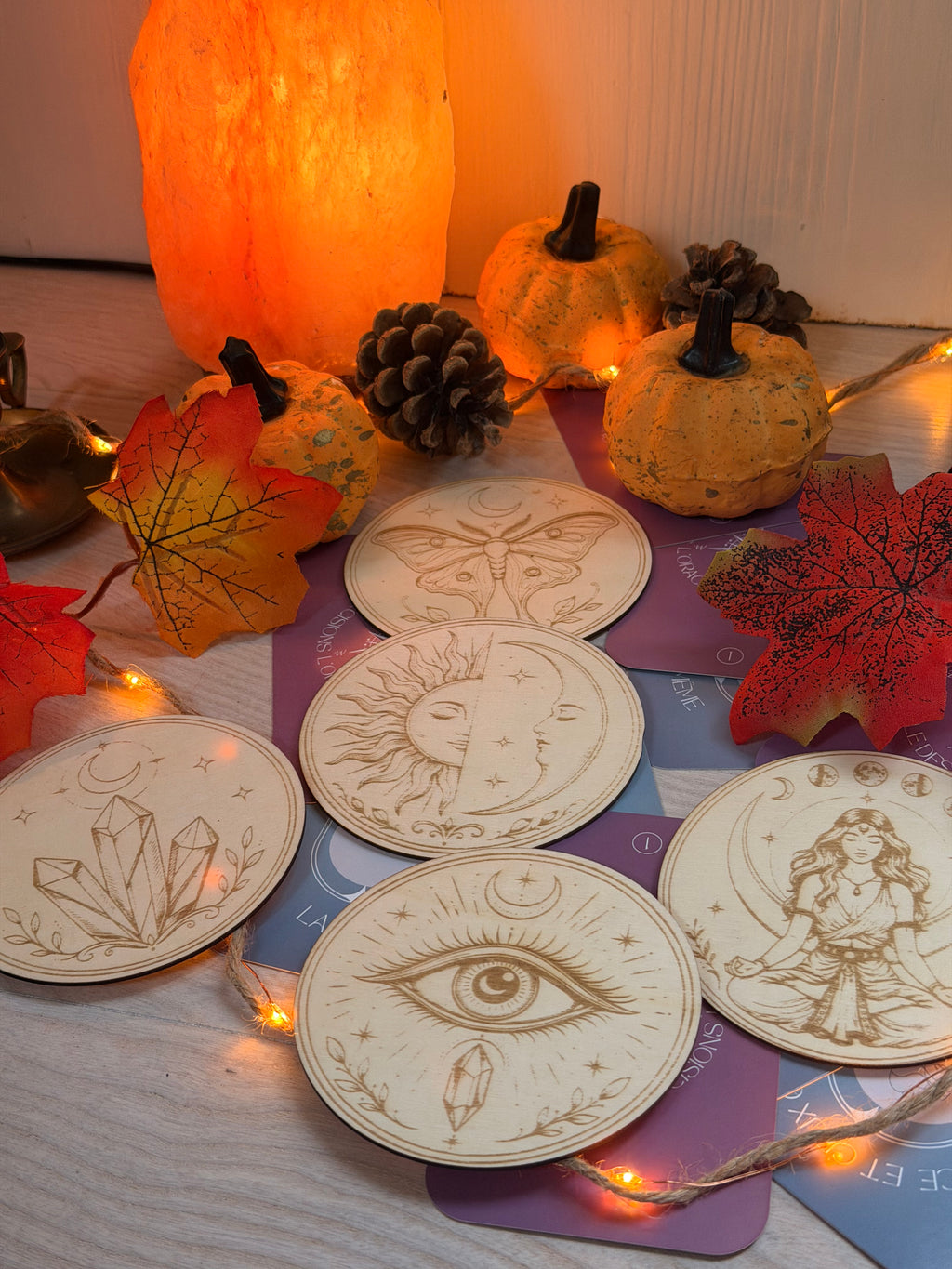 Set 5 sous verres ésotériques