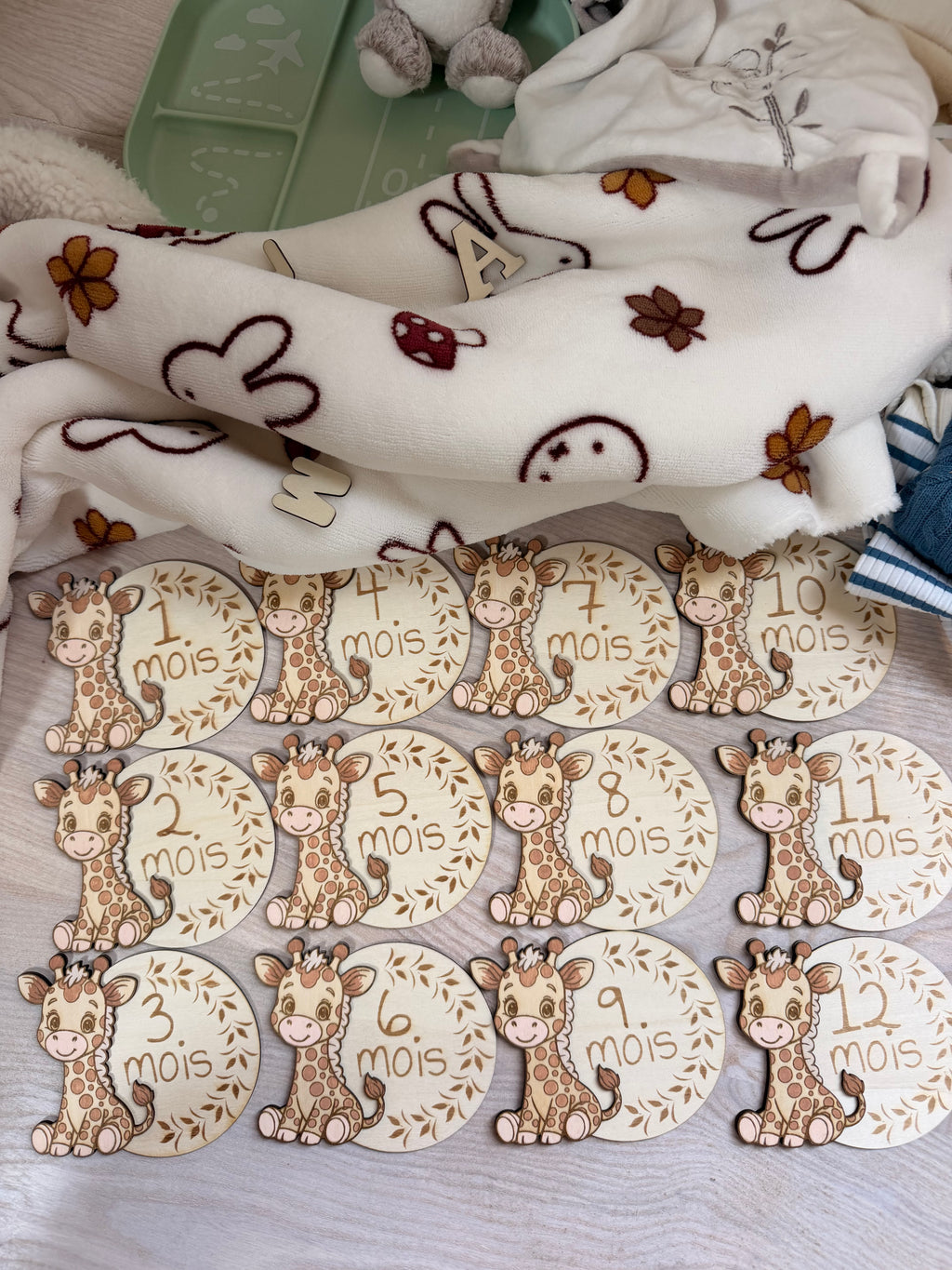 Coffret Cartes Étapes Bébé "Safari Doux"