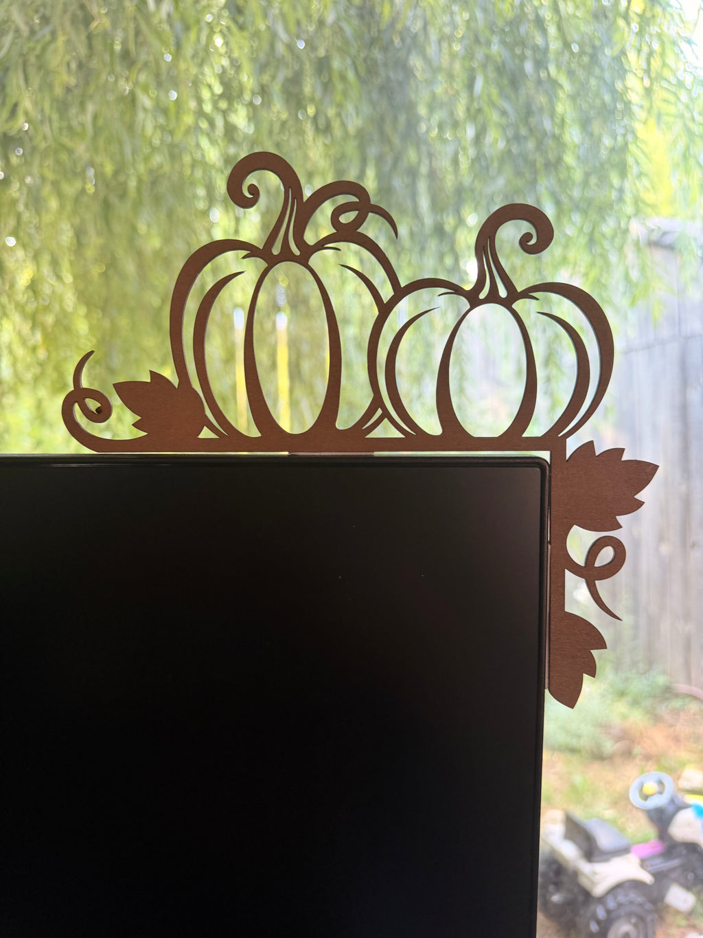 Corner Décoratif d'Angle — Motifs Automne (Citrouilles) | Décoration Murale et Cadre en Bois