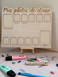 Présentoir en bois "Mes photos de classe" – Souvenir scolaire évolutif