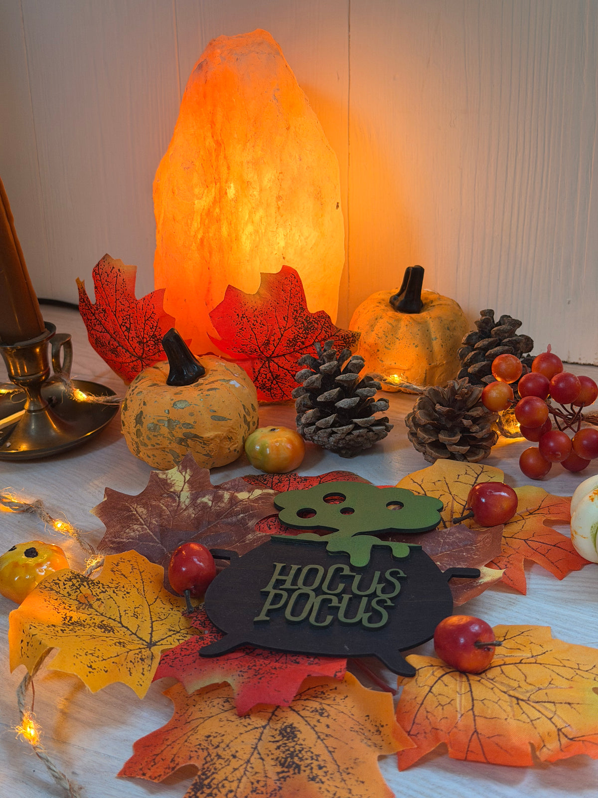 Plaque Décorative Chaudron de Sorcière en Bois Peint - Décoration Halloween